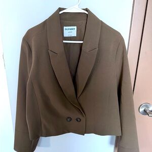 Old Navy Women's cropped Brown Blazer